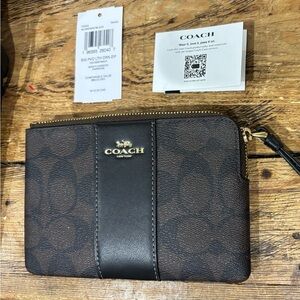 Coach Black and Brown Wristlet